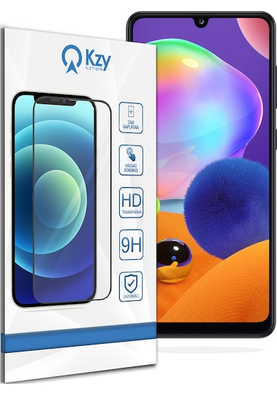 Samsung Galaxy A31 ile Uyumlu Tam Kaplayan Temperli Ekran Koruyucu Cam