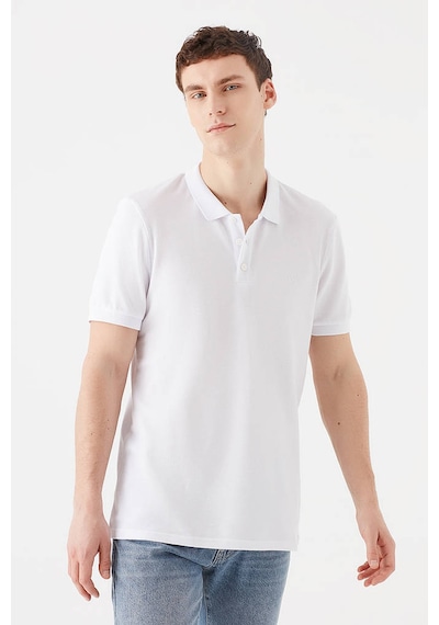 Mavi Erkek Polo Yaka T Shirt 064946-27879 Beyaz Beyaz
