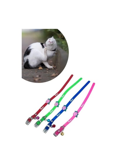 Çıngıraklı Zilli Sevimli Renkli Slikon Kedi Köpek Boyun Tasması 4915