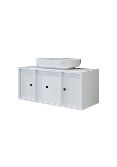 Ayaksız Oval Lavabolu Mdf 105 Cm Çekmeceli Banyo Dolabı Beyaz Mat Beyaz Ayaksız Oval Lavabolu Mdf 105 Cm Çekmeceli Banyo Dolabı Beyaz Mat Beyaz