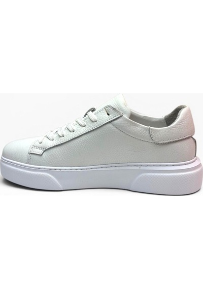 Brt Lf-050-26 Hakiki Baskı Deri Anatomik Erkek Sneaker Beyaz
