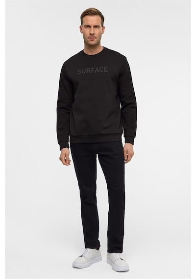 Süvari Siyah Regular Düz Bisiklet Yaka Sweatshirt Sw2013700023-s09 Siyah