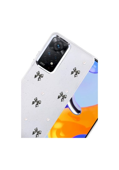 Newface Xiaomi Redmi Note 11 Pro Fiyonk Desenli Kapak - Desen 8 Beyaz