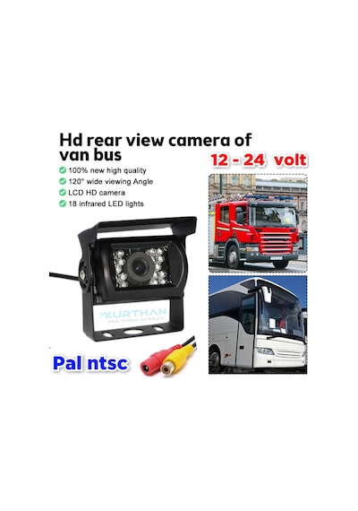 Tır Kamyon Uyumlu Metal Kasa 18 Ir Led Araç Kamera 12 24 V