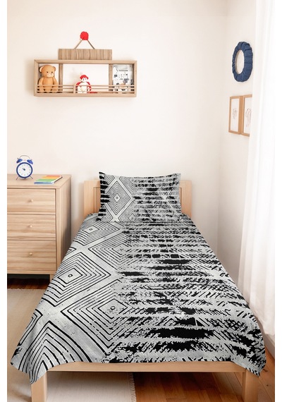 Siyah Geometrik Modern Genç Odası Tek Kişilik Pike Takımı-gri Etnik 160x220 Cm Kapitone Yatak Örtüsü Kırsal Halı Dengesi