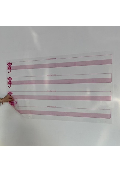 Ollevra Kılavuz Çizgili Akıllı Kağıt Yazı Tahtası Duvarda İz Bırakmaz Statik Yeni Müfredata Uygun 100x56cm Çok Renkli
