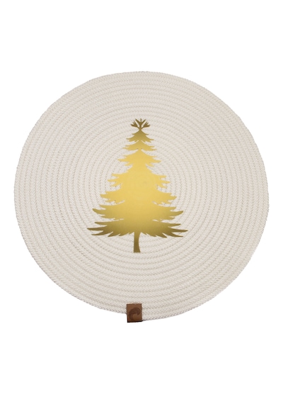 Christmas Yılbaşı Ağaç Temalı Beyaz Amerikan Servis Supla 35cm Beyaz