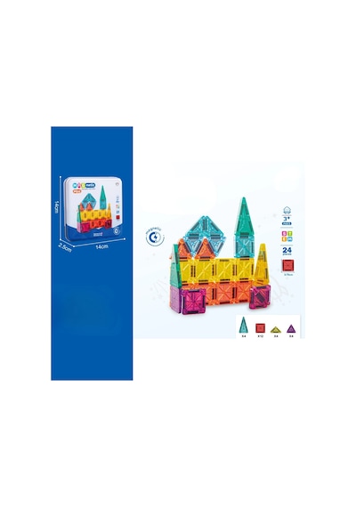 Seyahat Tipi Metal Kutulu Mini Magnetic Yapı Blokları 3d Puzzle 24 Parça