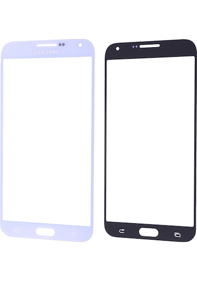 Samsung Galaxy Uyumlu E5 Ön Cam Dokunmatik Lens -Siyah Beyaz-