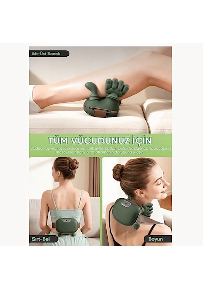 Cesicey Relaxpro 3d Isıtmalı Şarjlı Boyun Omuz Masaj Aleti-3 Kademeli Yoğurma Masajı Kablosuz Masaj Cihazı