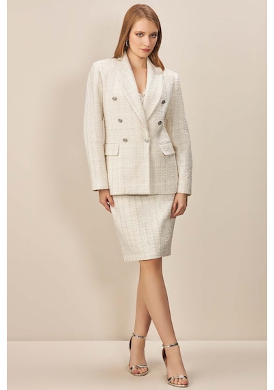 Kruvaze Yaka Ekru Blazer Ekru