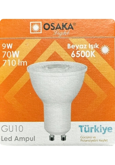 1 Adet Osaka 9w 70w Beyaz Işık 6500k Gu10 Duylu Led Çanak Ampul