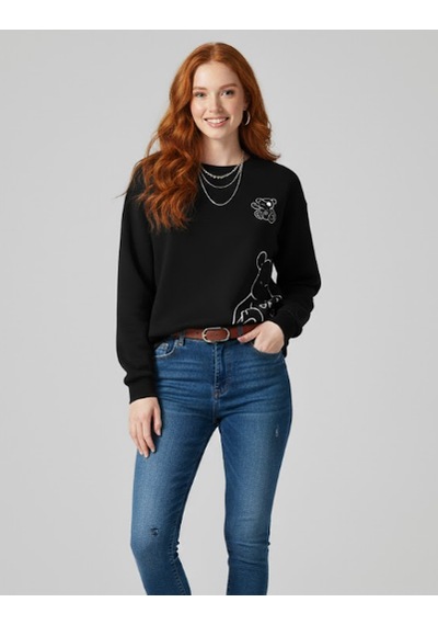 Elora Unisex Erkek/kadın Ok Bear Özel Renkli Baskılı Oversize Bisiklet Yaka Sweatshirt Elora Unisex Erkek/kadın Ok Bear Özel Renkli Baskılı Oversize Bisiklet Yaka Sweatshirt