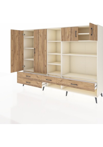 Hyperion Dolap 12 Raflı 4 Çekmeceli 4 Kapaklı 220x44x163 Aytaşı-ç Aytaşı-çam