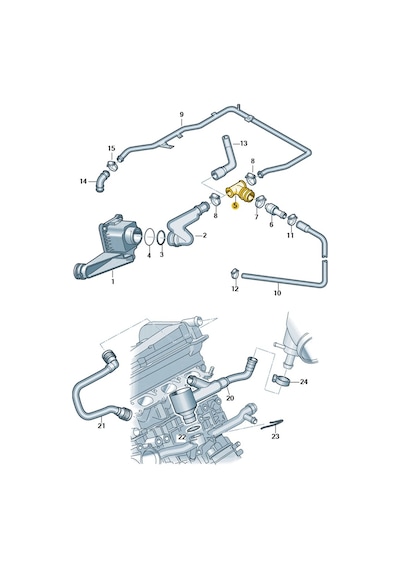 Audi A4 2001-2004 1.8t Motor Hava Alma T Boru 06a103247