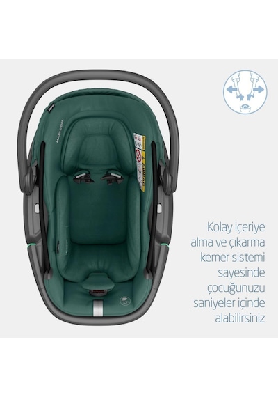 Maxi-Cosi Coral 360 Derece Dönebilir 2'si Bir Arada Ana Kucağı Oto Koltuğu Essential Green