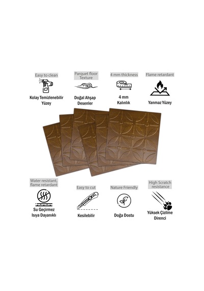 3 Boyutlu Duvar Paneli Kabartmalı Geometrik Yuvarlak Desen Pvc 41x41 Cm/ 6 Adet /1 M² Altın Meşe