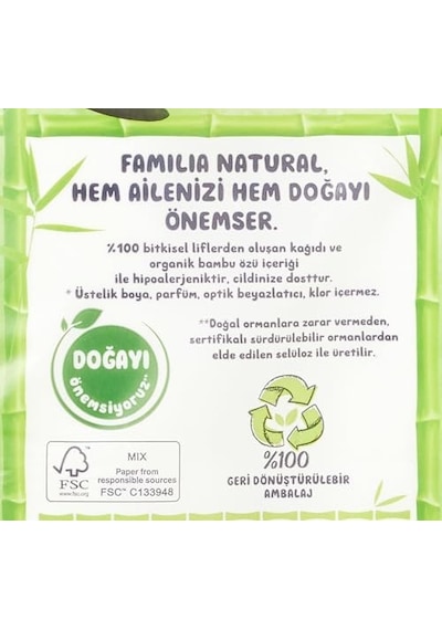 Familia Plus Natural 40'lı Paket Tuvalet Kağıdı 3 Paketi