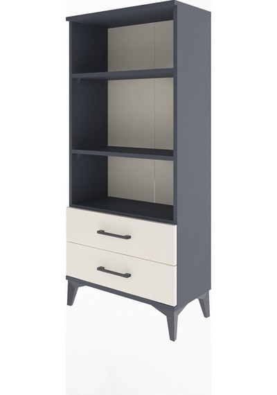 Arges Dolap 3 Raflı 2 Çekmeceli 60x30x134 Antrasit-aytaşı Antrasit