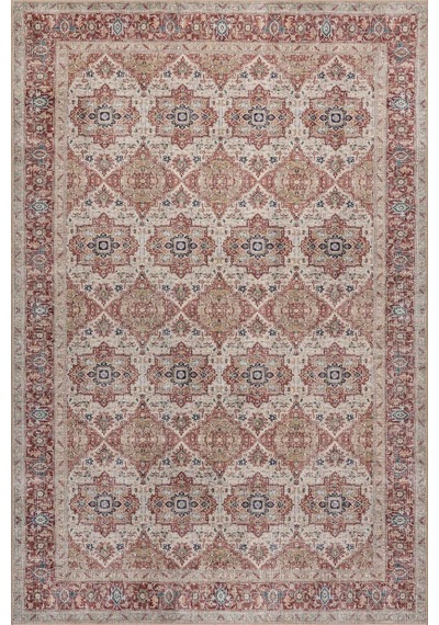 Artloop Folk Krem Vintage Etnik Madalyonlu Klasik Desenli Dokuma Tabanlı Şönil Halı Al 599 Krem Madalyonlu