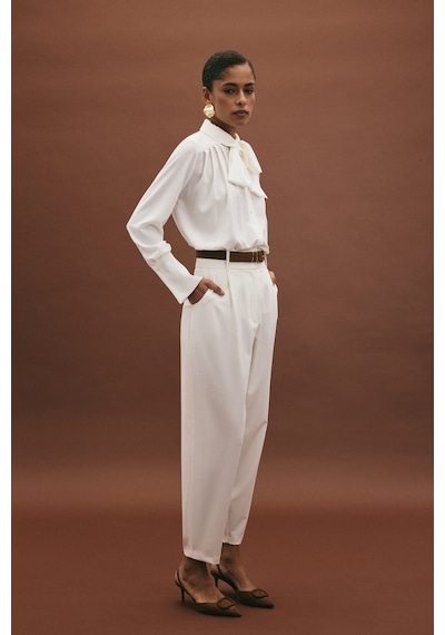 Sateen Lena Havuç Pantolon - Ekru-136962 Ekru