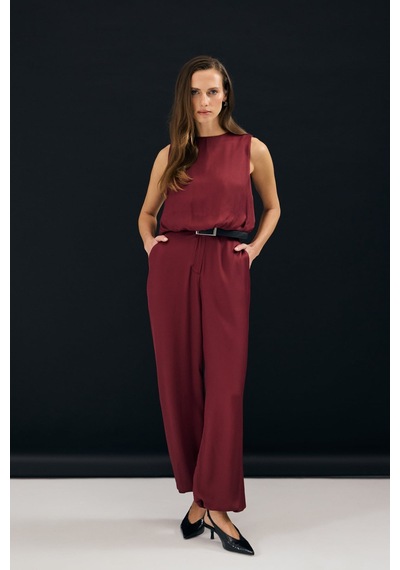Sateen Colin Pantolon - Bordo-137344