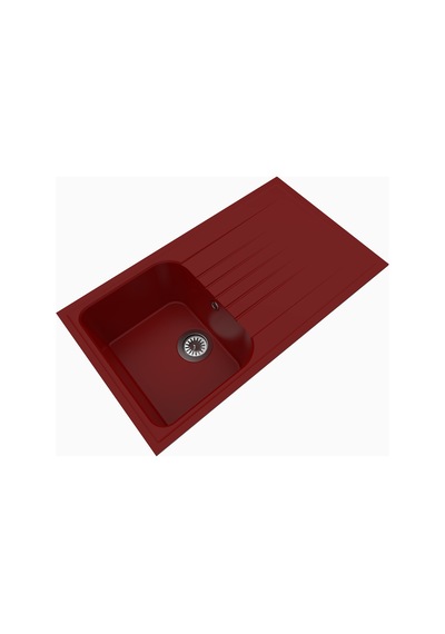 Polex Cristalüx Granit Evye P-02 Bordo Tezgah Altı Ve Tezgah Üstü Mutfak Evyesi 85x49.5 CM