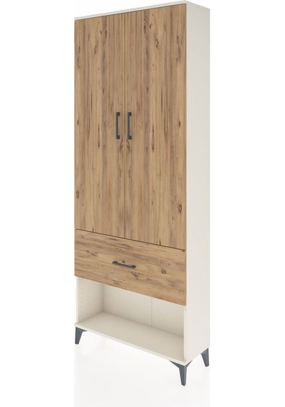 Arges Dolap 3 Raflı Tek Çekmeceli 2 Kapaklı 88x30x221 Aytaşı-çam Aytaşı