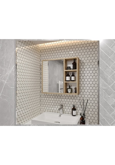 Banyo Tuvalet Aynalı Dolap Lefkas 65' Çok Renkli