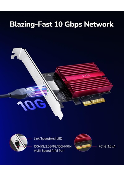 Pe10g Wol 10.000mbps Multi-gigabit Pcı Express Ethernet Ağ Kartı