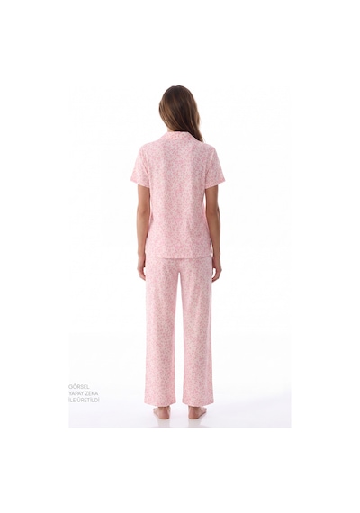 Penti Pembe Pink Leopard Gömlek Pantolon Pijama Takımı Pk32