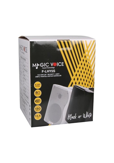 Magicvoice F-lhy5s 5.25" 13.5 Cm Hat Trafolu Duvar Tipi Sütun Hoparlör 20w Rms / 180w Peak - Mp3 Usb Uyumlu - Beyaz