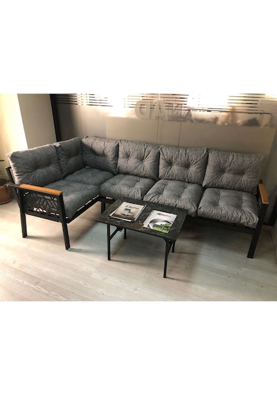 Miami Melisa 3+2 Köşe Yön Değiştirilebilir Koltuk Takımı Balkon-bahçe-kafe Mermerdesen 70x50cm Sehpa Gri Miami Melisa 3+2 Köşe Yön Değiştirilebilir Koltuk Takımı Balkon-bahçe-kafe Mermerdesen 70x50cm Sehpa Gri