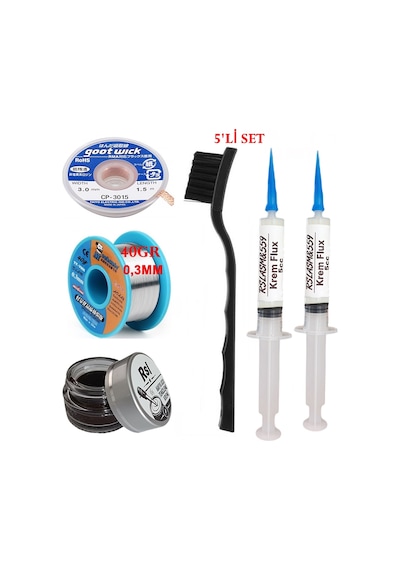 Mechanic Lehim Teli 0,3mm 40gr Havya Uc Temizleyici Rslasm Flux Ve Cp-3015 Lehim Emme Teli Seti09