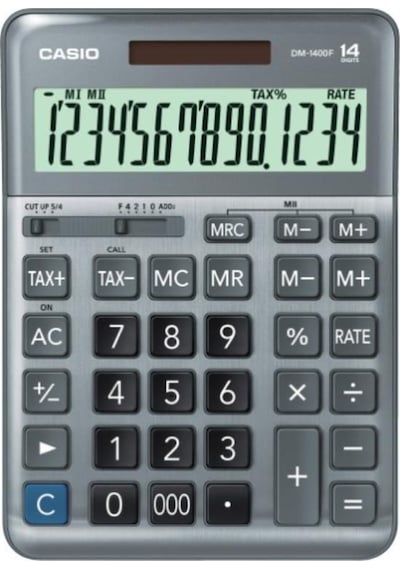 Casio Dm-1400F Masa Tipi 14 Hane Hesap Makinesi