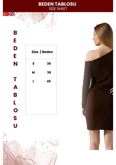 Zedefx Kadın Tek Omuz Bodycon Elbise Kahverengi