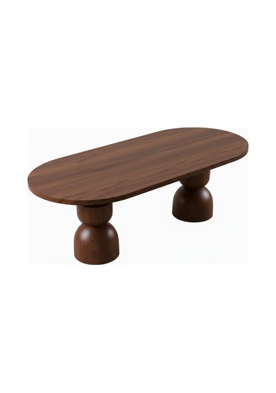 Orbis Oval Ahşap Yemek Masası 100x200 Ceviz