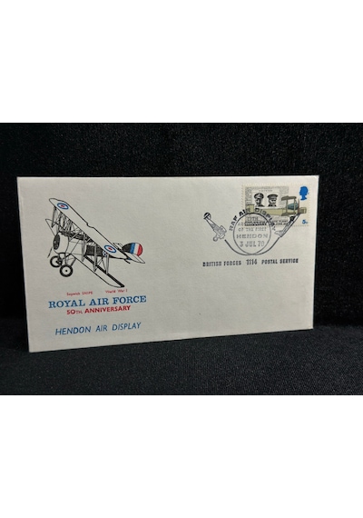 1970 İngiltere Kraliyet Hava Kuvvetleri Royal Air Force Fdc Limited First Raf Air Display At Hendon 1920 Cover