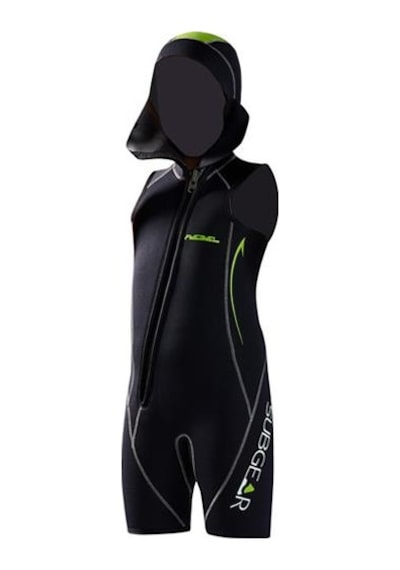 SUBGEAR Shorty REBEL, 5mm Neopren Başlıklı Çocuk Deniz Elbisesi Çok Renkli