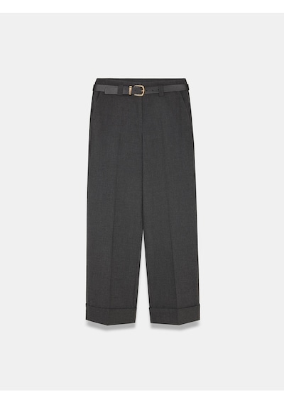 Dilvin 72821 Kemerli Kıvrık Paça Pantolon-antrasit