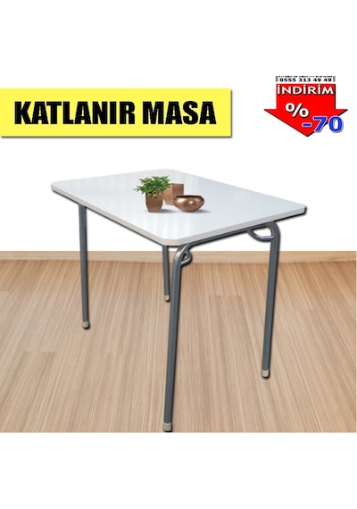 Depolife 60X80 Cm Bilgisayar Masası Mutfak Masası Katlanır Masa Portatif
