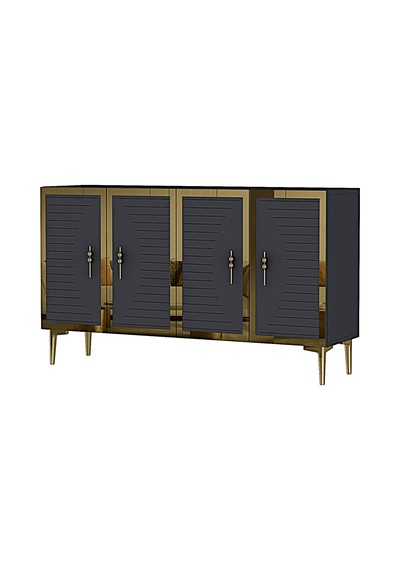 Ka1207ag Tuna Konsol Ve Tv Sehpası Antrasit-gold 120cm