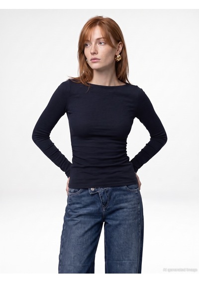 Dilvin 33270 Sıcak Tutan Kayık Yaka Bra-free Top K.lacivert