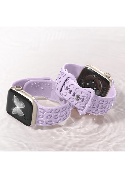 Apple Uyumlu  Watch  38 40 41mm Leopar Desenli Yumuşak Silikon Kordon Seri 2 3 4 5 6 Se 7 8 9 10 42mm