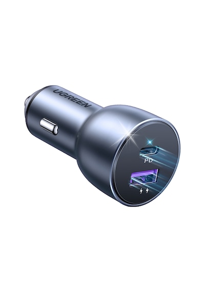 Ugreen 52.5w Qc Pd Hızlı Araç İçi Şarj Cihazı Çakmaklık Adaptörü 1xusb-c, 1xusb-a, Uzay Grisi, 60980