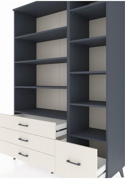 Hyperion Dolap 9 Raflı 4 Çekmeceli 132x44x195 Antrasit-antra... Antrasit