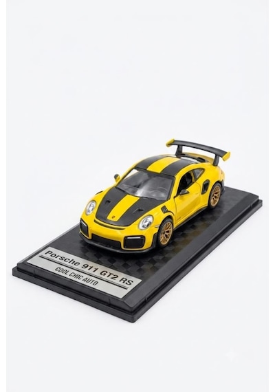 Hobbiez Lisanslı Porsche 911 Gt2 Kapıları Açılabilir Model Diecast 1/32 Ölçek Metal Standlı Araç