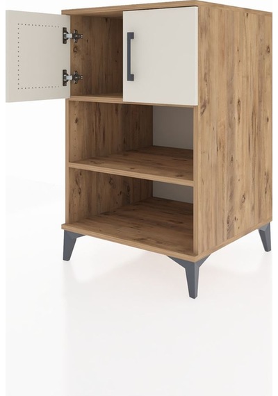 Kronos Komodin 2 Raflı 2 Kapaklı 60x59x96 Çam-aytaşı Atlas Çam