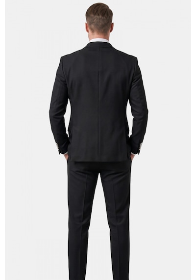 Rizzup Erkek Siyah Slim Fit Kruvaze Takım Elbise Likralı Çizgili Dokulu Metal Düğmeli 2600820 Rizzup Erkek Siyah Slim Fit Kruvaze Takım Elbise Likralı Çizgili Dokulu Metal Düğmeli 2600820