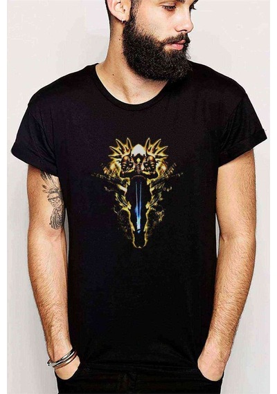 Diablo Book Of Cain Baskılı Siyah Erkek Tshirt